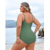 imageBlooming Jelly Womens Plus Size Bathing Suit Tummy Control One Piece Swimsuit Twist Front Ruched SwimwearArmy Green