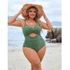 imageBlooming Jelly Womens Plus Size Bathing Suit Tummy Control One Piece Swimsuit Twist Front Ruched SwimwearArmy Green