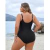 imageBlooming Jelly Womens Plus Size Bathing Suit Tummy Control One Piece Swimsuit Twist Front Ruched SwimwearBlack