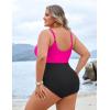imageBlooming Jelly Womens Plus Size Bathing Suit Tummy Control One Piece Swimsuit Twist Front Ruched SwimwearBlack and Pink