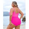 imageBlooming Jelly Womens Plus Size Bathing Suit Tummy Control One Piece Swimsuit Twist Front Ruched SwimwearHot Pink