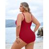 imageBlooming Jelly Womens Plus Size Bathing Suit Tummy Control One Piece Swimsuit Twist Front Ruched SwimwearRed