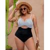 imageBlooming Jelly Womens Plus Size Bathing Suit Tummy Control One Piece Swimsuit Twist Front Ruched SwimwearStriped and Black