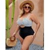 imageBlooming Jelly Womens Plus Size Bathing Suit Tummy Control One Piece Swimsuit Twist Front Ruched SwimwearStriped and Black
