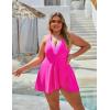 imageBlooming Jelly Womens Plus Size Swimsuit One Piece Swim Dress Tummy Control Bathing Suit Color Block Halter SwimwearPink Color Block