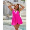 imageBlooming Jelly Womens Plus Size Swimsuit One Piece Swim Dress Tummy Control Bathing Suit Color Block Halter SwimwearPink Color Block