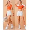 imageBlooming Jelly Womens QuickDry Running Shorts Sport Layer Elastic Waist Active Workout Shorts with Pockets 175quot Small White