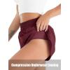 imageBlooming Jelly Womens QuickDry Running Shorts Workout Sport Layer Active Shorts with Pockets 175quotDark Wine Red