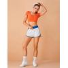 imageBlooming Jelly Womens QuickDry Running Shorts Workout Sport Layer Active Shorts with Pockets 175quotWhite Blue