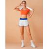 imageBlooming Jelly Womens QuickDry Running Shorts Workout Sport Layer Active Shorts with Pockets 175quotWhite Blue
