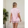 imageBlooming Jelly Womens Satin Pajama Set 2 Piece Lounge Pjs Shorts Set Summer Button Down Sleepwear Cozy LoungewearPink