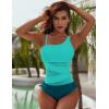 imageBlooming Jelly Womens Sexy One Piece Bathing Suits One Shoulder Swimsuits Slimming Mesh SwimwearAqua Green
