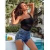 imageBlooming Jelly Womens Sexy One Piece Bathing Suits One Shoulder Swimsuits Slimming Mesh SwimwearBlack
