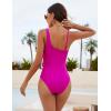imageBlooming Jelly Womens Sexy One Piece Bathing Suits One Shoulder Swimsuits Slimming Mesh SwimwearDeep Pink