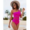 imageBlooming Jelly Womens Sexy One Piece Bathing Suits One Shoulder Swimsuits Slimming Mesh SwimwearDeep Pink