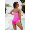 imageBlooming Jelly Womens Sexy One Piece Bathing Suits One Shoulder Swimsuits Slimming Mesh SwimwearHot Pink