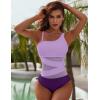 imageBlooming Jelly Womens Sexy One Piece Bathing Suits One Shoulder Swimsuits Slimming Mesh SwimwearLight Purple