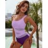 imageBlooming Jelly Womens Sexy One Piece Bathing Suits One Shoulder Swimsuits Slimming Mesh SwimwearLight Purple