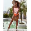 imageBlooming Jelly Womens Sexy One Piece Bathing Suits One Shoulder Swimsuits Slimming Mesh SwimwearPink and Orange
