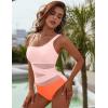 imageBlooming Jelly Womens Sexy One Piece Bathing Suits One Shoulder Swimsuits Slimming Mesh SwimwearPink and Orange