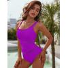 imageBlooming Jelly Womens Sexy One Piece Bathing Suits One Shoulder Swimsuits Slimming Mesh SwimwearPurple