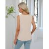 imageBlooming Jelly Womens Summer Pleated Front Tank Tops Work Dressy Casual Blouses Sleeveless Trendy Shirts 2025Beige