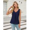 imageBlooming Jelly Womens Summer Pleated Front Tank Tops Work Dressy Casual Blouses Sleeveless Trendy Shirts 2025Navy Blue