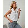 imageBlooming Jelly Womens Summer Tank Tops Sleeveless Business Work Shirts Pleated Dressy Blouses Outfits 2024White