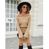 imageBlooming Jelly Womens Sweater Dress Bodycon Long Sleeve Off The Shoulder Pullover Sweaters Fall 2023Khaki