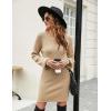 imageBlooming Jelly Womens Sweater Dress Bodycon Long Sleeve Off The Shoulder Pullover Sweaters Fall 2023Khaki