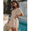 imageBlooming Jelly Womens Swimsuit Cover Ups Button Down Bathing Suit Coverups Bikini Beach Dress for SwimwearBeige