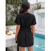 imageBlooming Jelly Womens Swimsuit Cover Ups Button Down Bathing Suit Coverups Bikini Beach Dress for SwimwearBlack