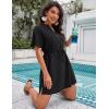 imageBlooming Jelly Womens Swimsuit Cover Ups Button Down Bathing Suit Coverups Bikini Beach Dress for SwimwearBlack