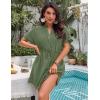 imageBlooming Jelly Womens Swimsuit Cover Ups Button Down Bathing Suit Coverups Bikini Beach Dress for SwimwearGreen