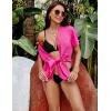 imageBlooming Jelly Womens Swimsuit Cover Ups Button Down Bathing Suit Coverups Bikini Beach Dress for SwimwearHot Pink