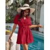imageBlooming Jelly Womens Swimsuit Cover Ups Button Down Bathing Suit Coverups Bikini Beach Dress for SwimwearRed