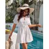 imageBlooming Jelly Womens Swimsuit Cover Ups Button Down Bathing Suit Coverups Bikini Beach Dress for SwimwearWhite