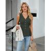imageBlooming Jelly Womens Tank Top Summer Outfits Sleeveless Dressy Casual Blouses V Neck Work Shirts 2025 TrendyArmy Green