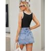 imageBlooming Jelly Womens Tank Tops Built in Bra Summer Trendy Sleeveless Tops Ribbed Square Neck ShirtsBlack