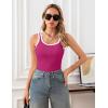 imageBlooming Jelly Womens Tank Tops Built in Bra Summer Trendy Sleeveless Tops Ribbed Square Neck ShirtsFuchsia