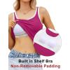 imageBlooming Jelly Womens Tank Tops Built in Bra Summer Trendy Sleeveless Tops Ribbed Square Neck ShirtsFuchsia