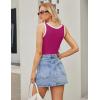 imageBlooming Jelly Womens Tank Tops Built in Bra Summer Trendy Sleeveless Tops Ribbed Square Neck ShirtsFuchsia