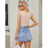 imageBlooming Jelly Womens Tank Tops Built in Bra Summer Trendy Sleeveless Tops Ribbed Square Neck ShirtsKhaki051
