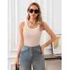 imageBlooming Jelly Womens Tank Tops Built in Bra Summer Trendy Sleeveless Tops Ribbed Square Neck ShirtsKhaki051