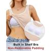 imageBlooming Jelly Womens Tank Tops Built in Bra Summer Trendy Sleeveless Tops Ribbed Square Neck ShirtsKhaki051