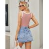 imageBlooming Jelly Womens Tank Tops Built in Bra Summer Trendy Sleeveless Tops Ribbed Square Neck ShirtsPink