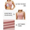imageBlooming Jelly Womens Tank Tops Built in Bra Summer Trendy Sleeveless Tops Ribbed Square Neck ShirtsPink