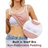 imageBlooming Jelly Womens Tank Tops Built in Bra Summer Trendy Sleeveless Tops Ribbed Square Neck ShirtsPink