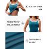 imageBlooming Jelly Womens Tank Tops Built in Bra Summer Trendy Sleeveless Tops Ribbed Square Neck ShirtsTeal
