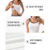 imageBlooming Jelly Womens Tank Tops Built in Bra Summer Trendy Sleeveless Tops Ribbed Square Neck ShirtsWhite